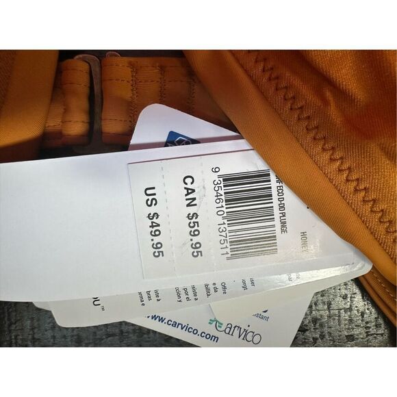 RIP CURL Women’s Surf Bikini Top, Sz M, DD Plunge, Honey Yellow triangle - Picture 3 of 7